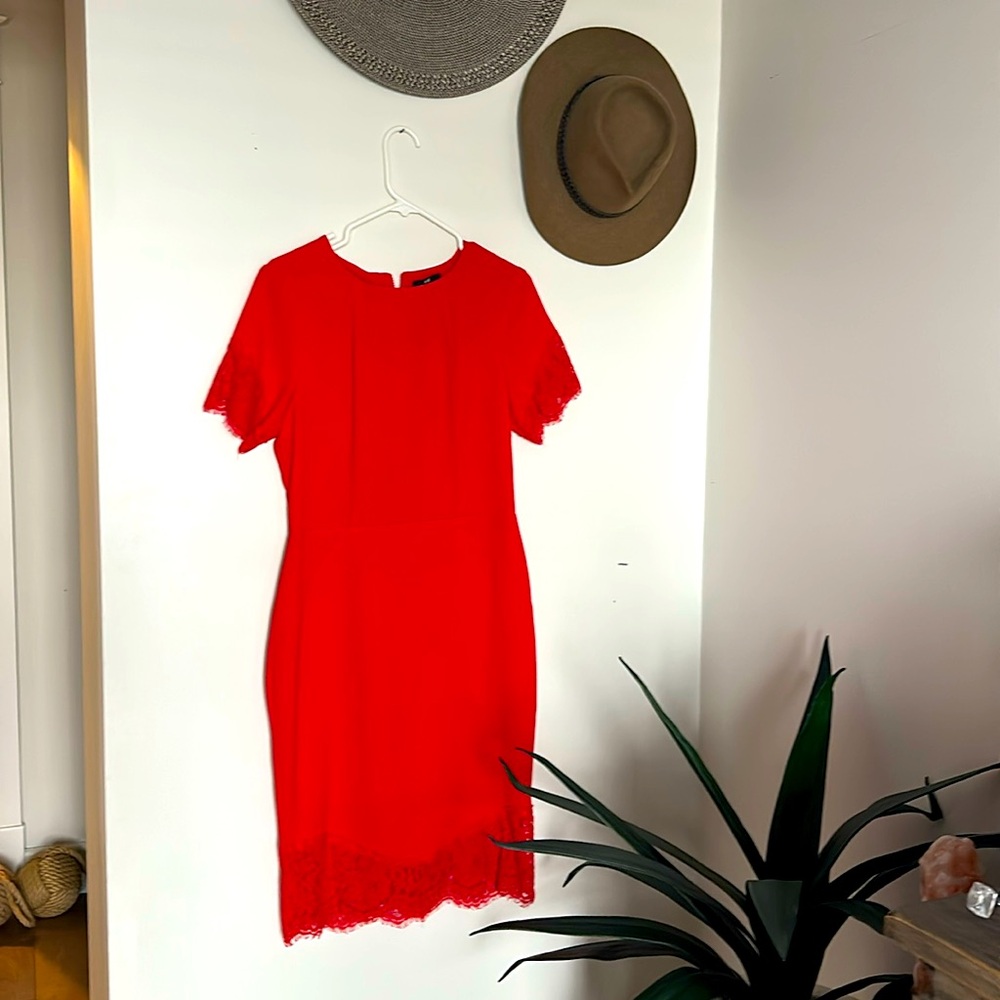 Red H&M fitted dress
